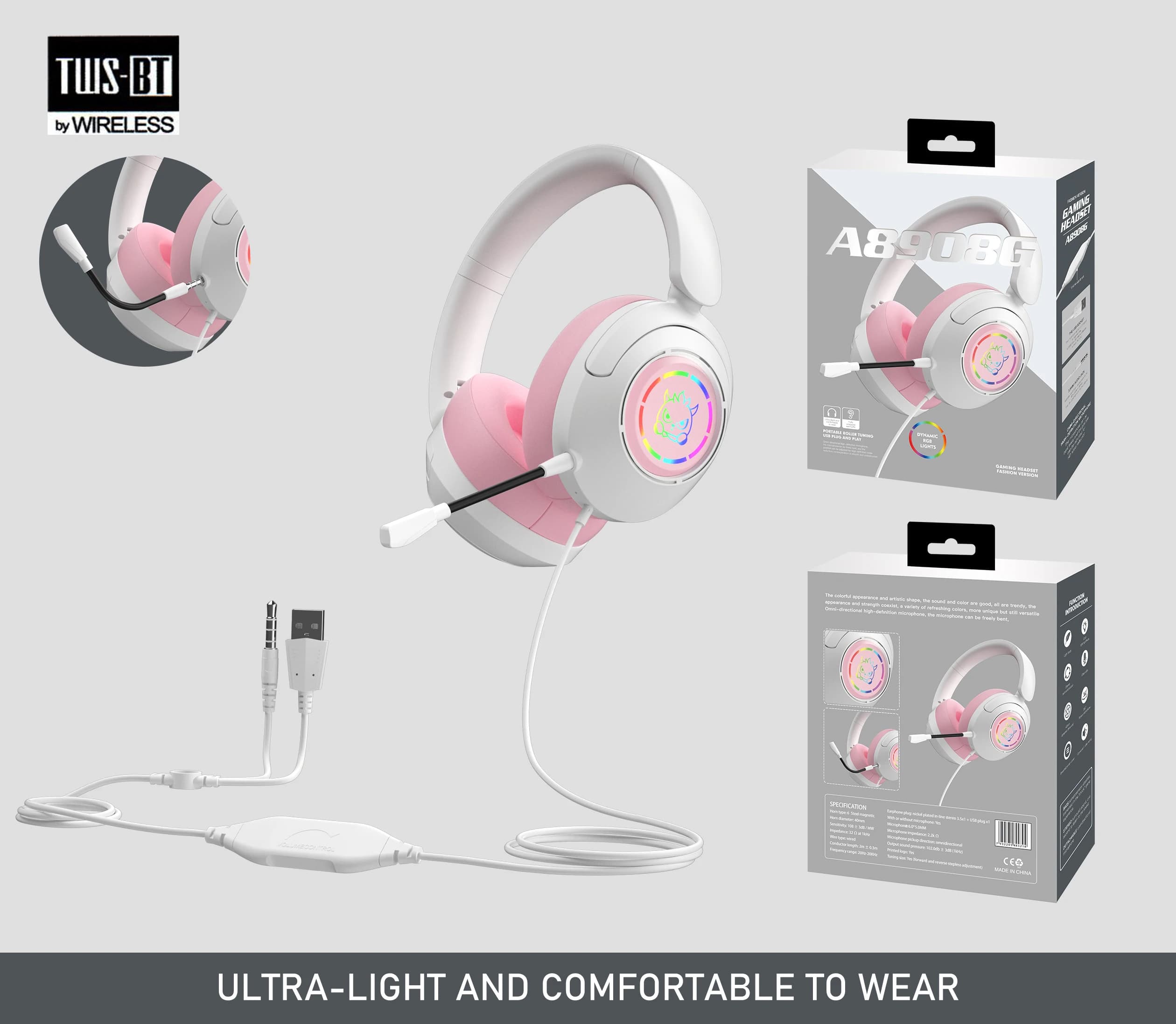 Original earphones Wired gaming heads 3.5 mm wired headphones over the ear with microphone Stereo earphones PS4 PC sports