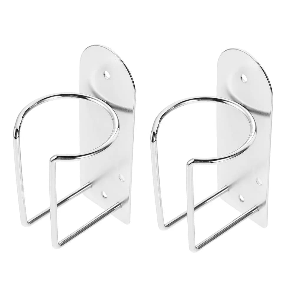 2 Stylish Pieces Stainless Steel Wall Supports for Hairdryer, Organizer for Hair Tools, Regulabarba, Plate and Hairdryer Bathroom