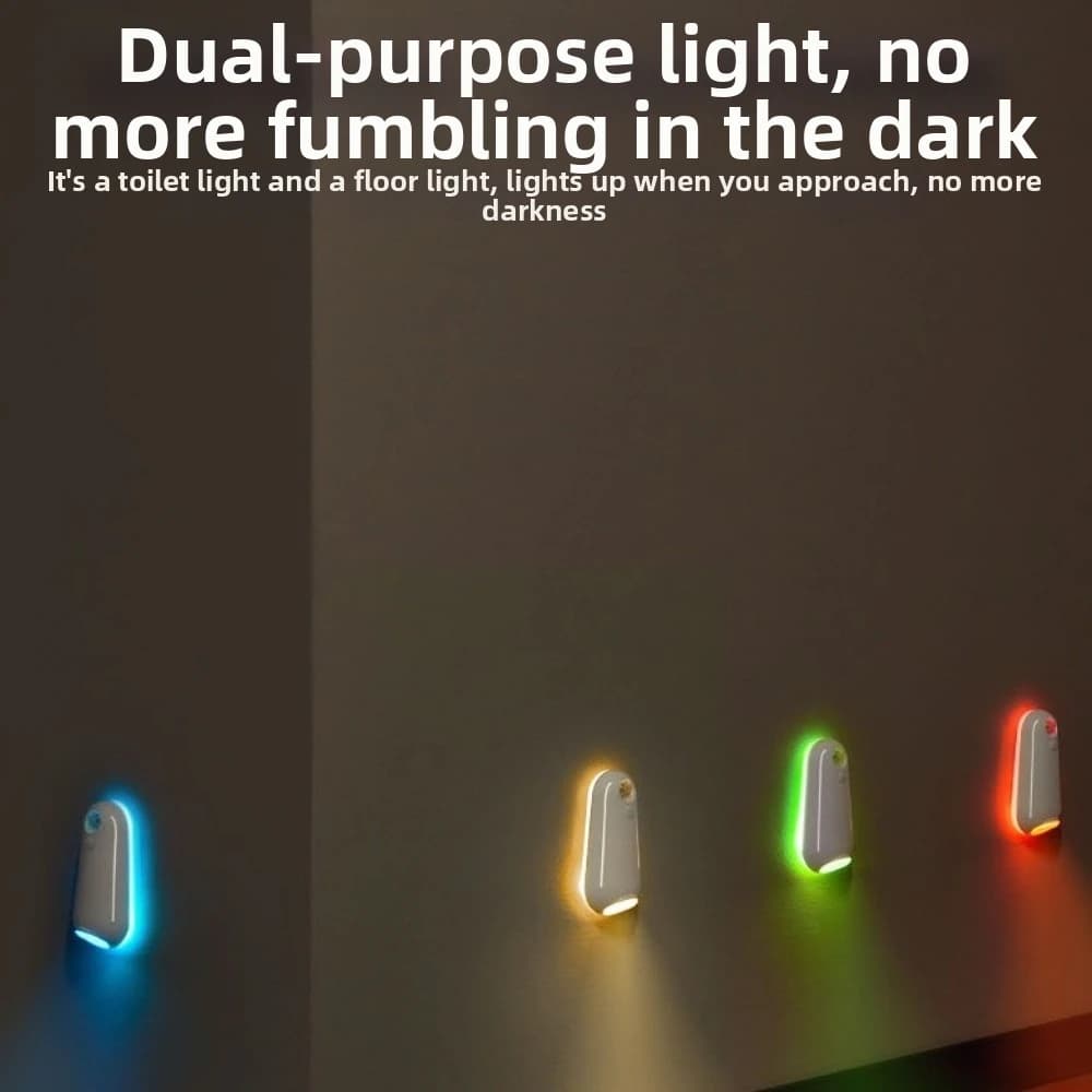 8 Color Toilet Night Light Gradient RGB Motion Sensor Smart Night Lamp Type-C Charging IPX3 Waterproof LED Toilet Lights