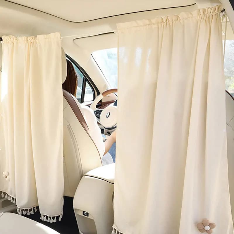 Tenda Divisoria Anteriore e Posteriore per Auto - Parasole per Finestrini, Protezione Solare Invernale e Isolamento Termico, Barriera Centrale per la Privacy del Bambino