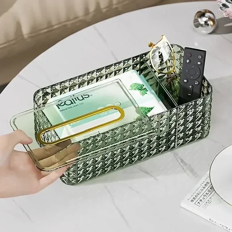 Luxury Tissue Box Paper Towel Holder Bathroom Napkin Toilet Paper Dispenser Desktop Plastic Storage Box Home Decor Ornaments