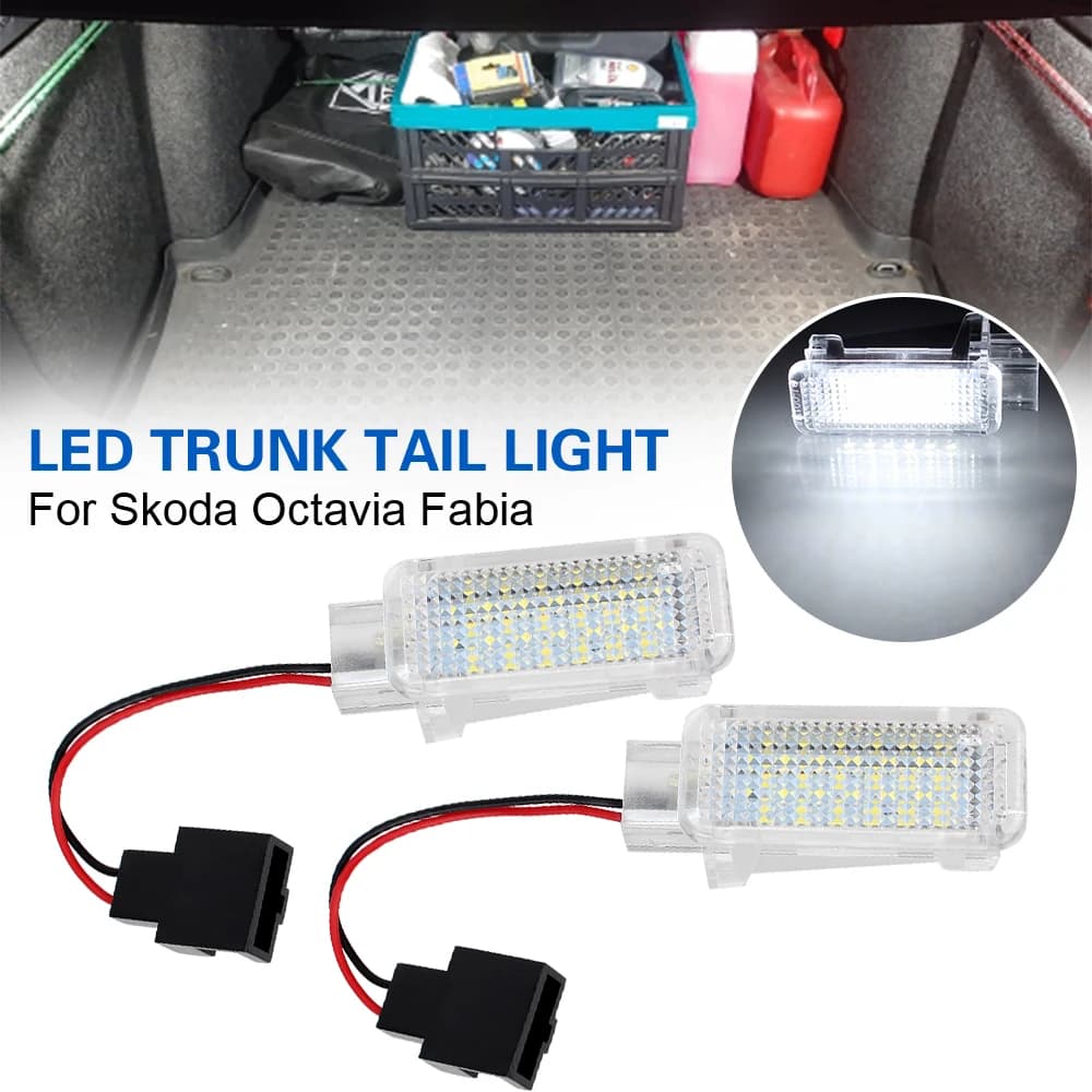 12V Tronco Boot Luce Per Skoda Kodiaq Octavia Mk2 MK3 2 3 Fabia MK1 Interni Auto Bagagli di Stoccaggio Lampada LED Accessori Per Automobili