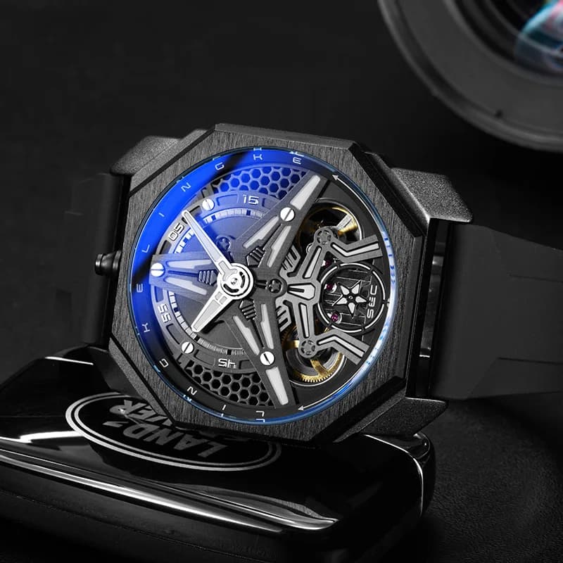 Top Brand Mens Automatic Watch Luxury Mechanical Watches for Men Black Sport Stainless Steel 30M Waterproof Man Wristwatches