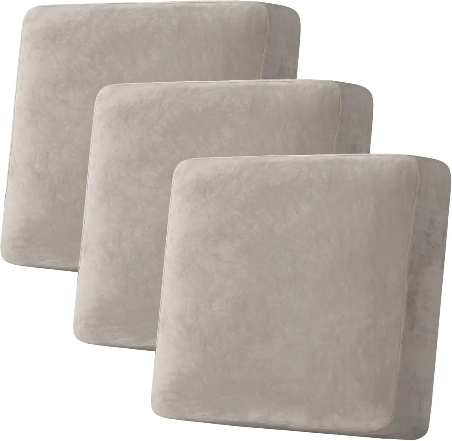 Elasticized Velvet Cover for Sofa, Armchair and Sofa, Furniture Protection (Set from 3 Pieces XL, Avena Color)