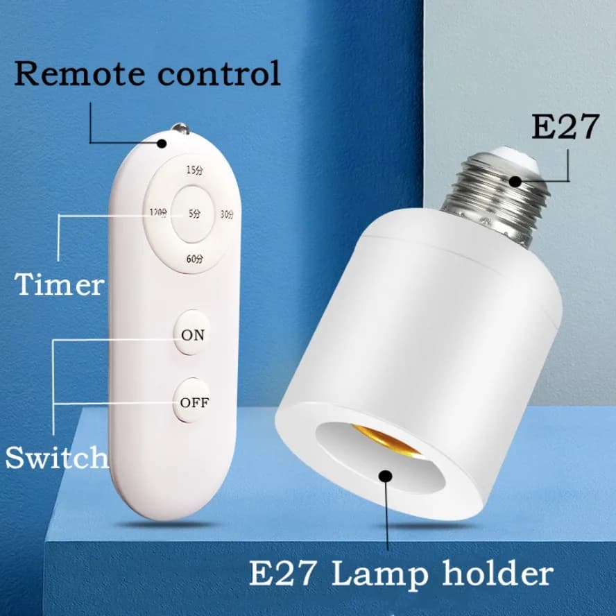 E27 60W Wireless Remote Control Smart Timer Switch Doorbell 110V 220V Home Multi Light Switch Baby Room Bedroom Timer Switch