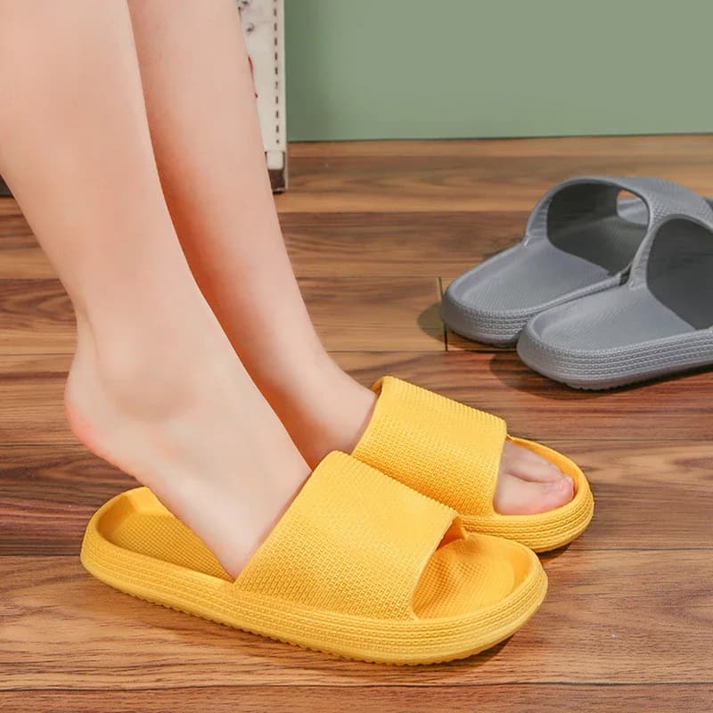Anti slip EVA quick drying shower sandals, thick sole pillow slippers, lightweight cushion