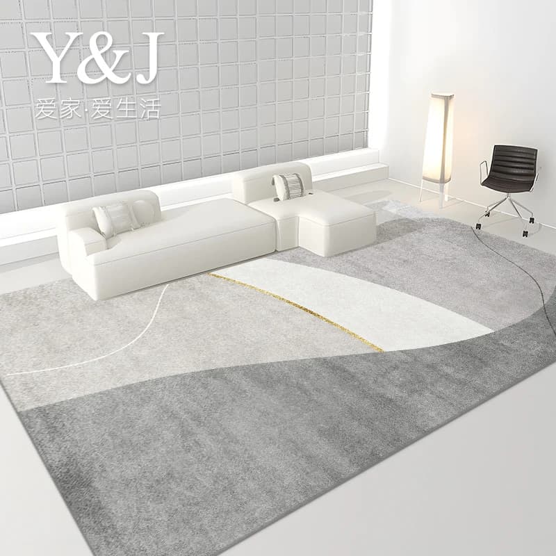 Tappetino antiscivolo per guardaroba di lusso leggero Tappeti di grandi dimensioni per soggiorno Arredamento semplice per camera da letto Tappeto color crema Tappeto per studio domestico