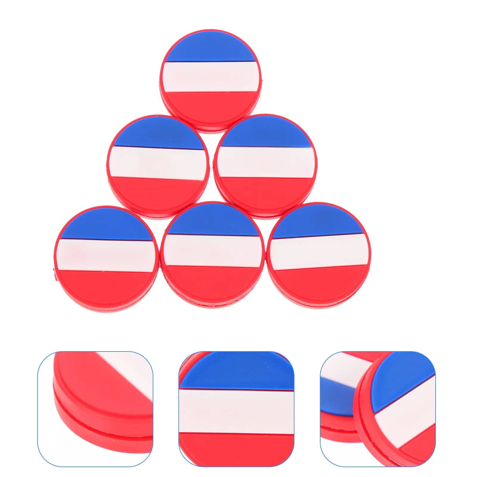6 Silicone Shock Absorbers for Tennis Racks, National Flag Style, Reusable Depreciation Tool for Stable Performance