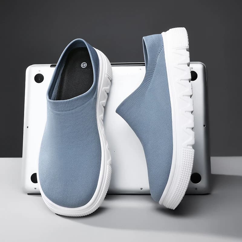 Scarpe casual a punta larga per uomo e donna, estive, con plateau, traspiranti, in maglia, mocassini da uomo, comode, leggere, slip-on.
