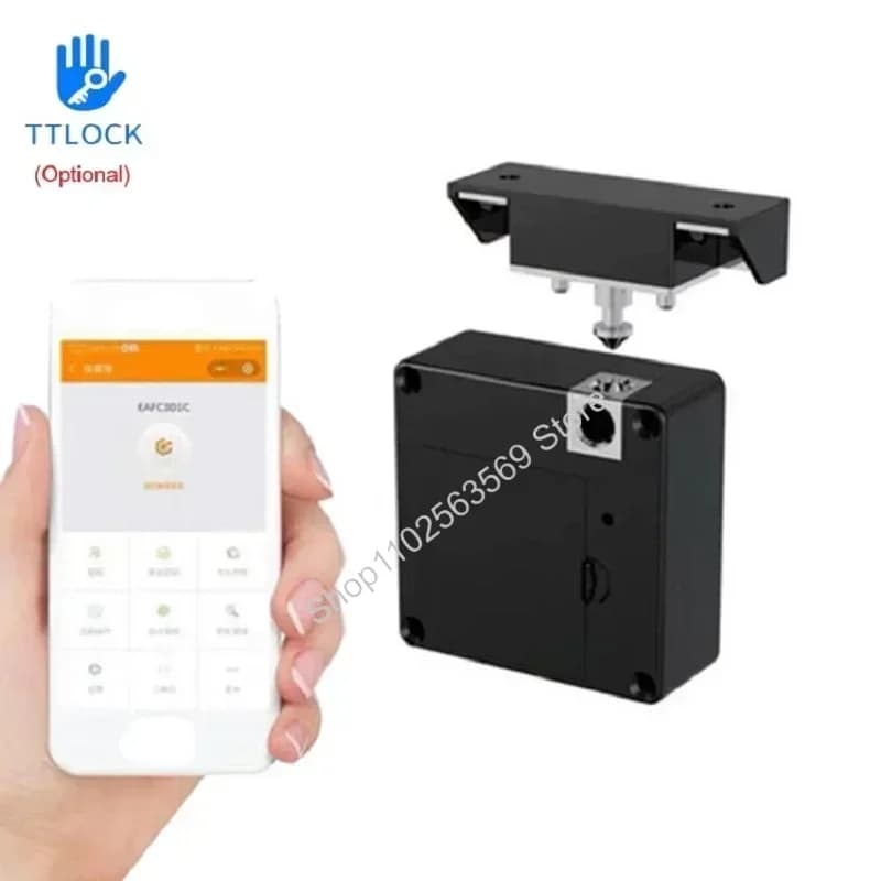 Smart Wood Door Lock Keyless Invisible Electronic Lock Card Bukkle TTlock App Unlock Cabinet Locker Furniture Drawer Smart Locks