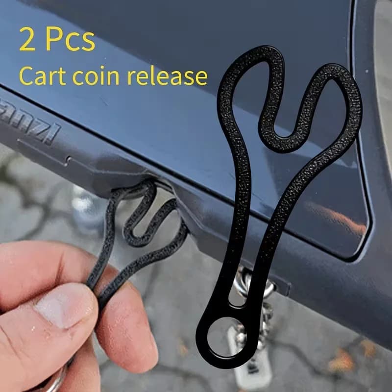 2 Pezzi Chiave Universale per Sblocco Carrello - Strumento di Sblocco per Carrelli della Spesa, Portachiavi 3D in Plastica Portatile Riutilizzabile per Supermercato