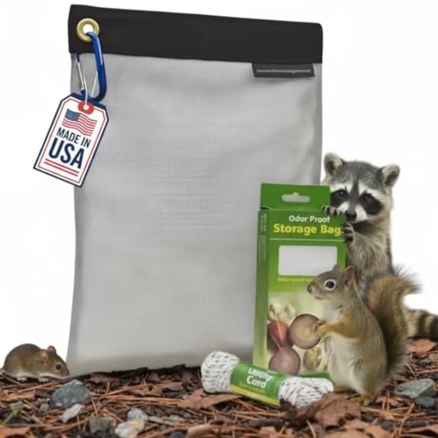 Borsa Ultraleggera Antiroditore in Acciaio Inossidabile per Backpacking con Rivestimento Impermeabile Anti-odore e Moschettone con Corda di Sopravvivenza