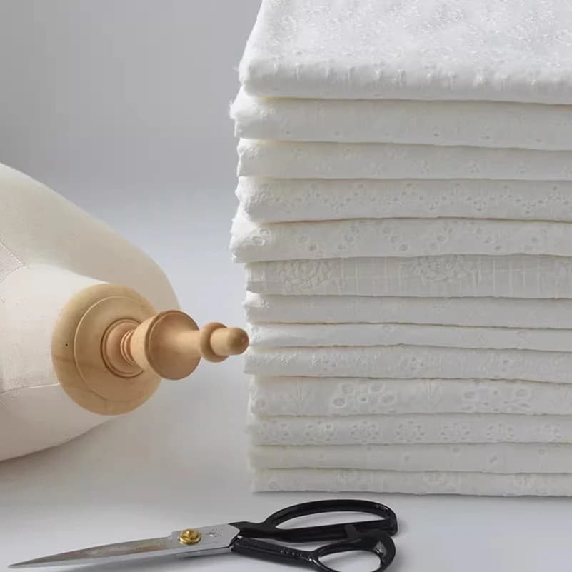 Fabric 100% Cotton Lace Carved Holes Water Soluble Embroidery Small Flower Clothing Production DIY by Half Meter