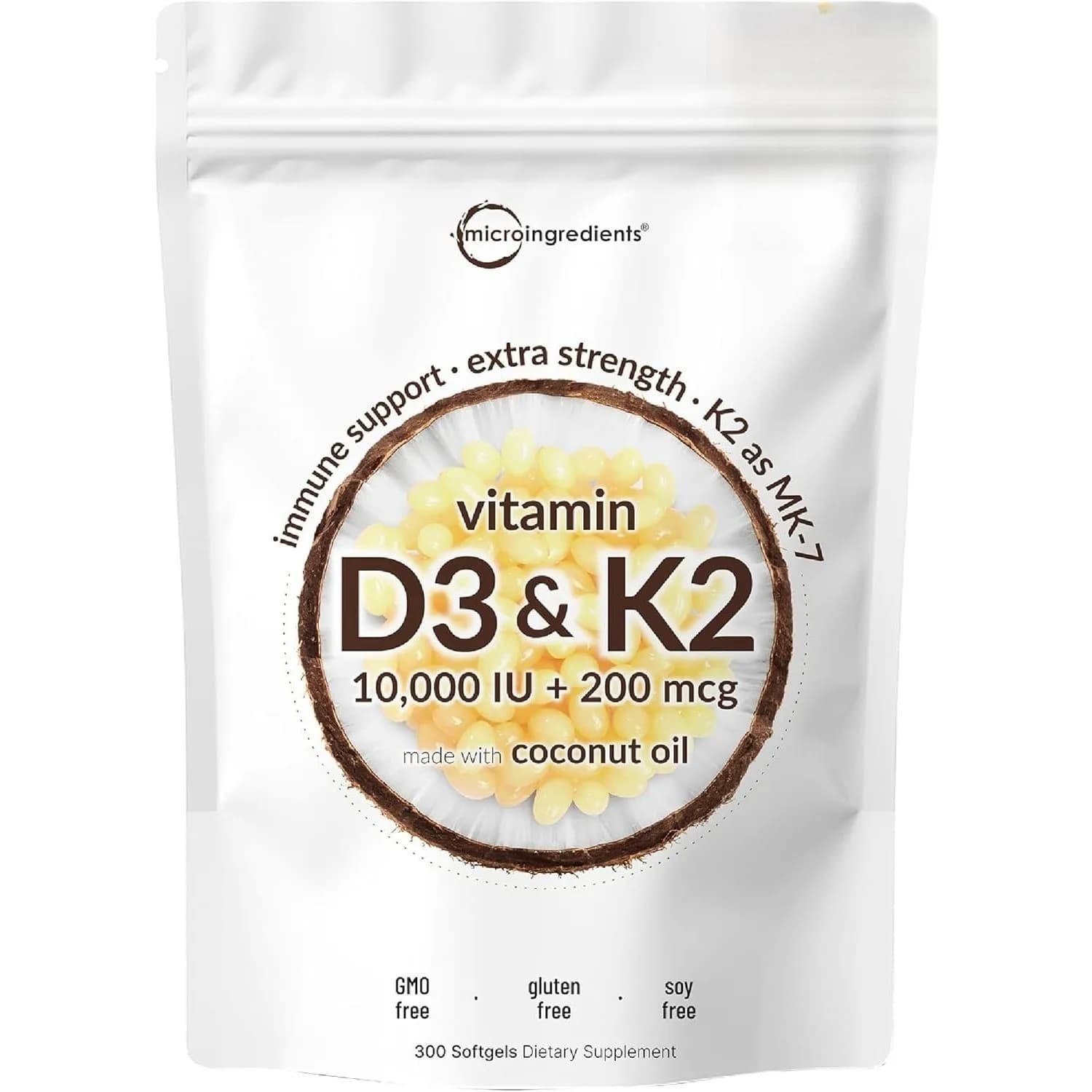 Vitamin D3 K2 2-in-1 Bone Immune Support Supplement