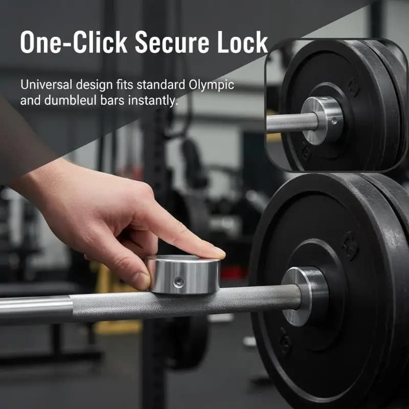 NEW Barbell Spring Collar Clips 2Pcs Heavy Duty Quick Lock Clamps for 25mm 28mm 30mm Barbell Bar Weight Plate Securing Gym Use
