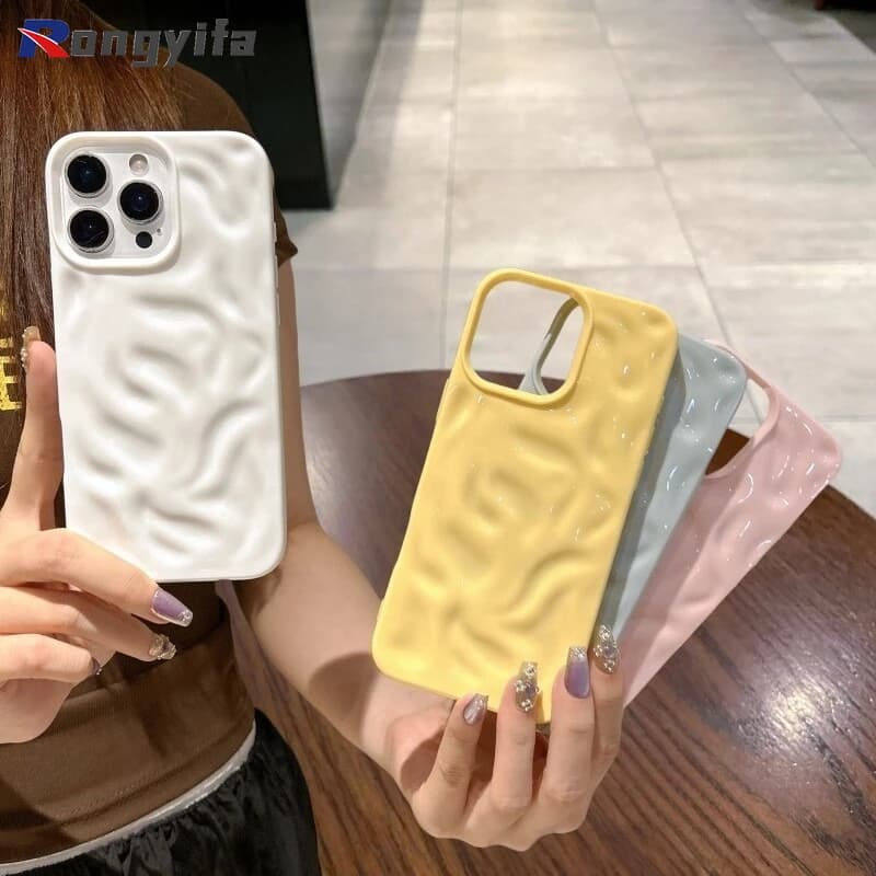 Custodia Premium di Lusso INS Style 3D con Texture a Onda Meteora per Redmi Note 14 12 12S 11 11S SE 10 10S 9 8 5G 4G - Cover Candy