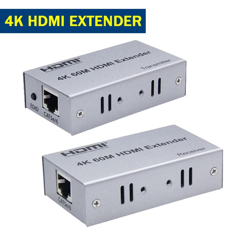 4K 30Hz HDMI Extender 60M 100M 120M HDMI Ethernet Extender over Cat5e/6 Cable HDMI Rj45 Video Extender Transmitter Receiver kit