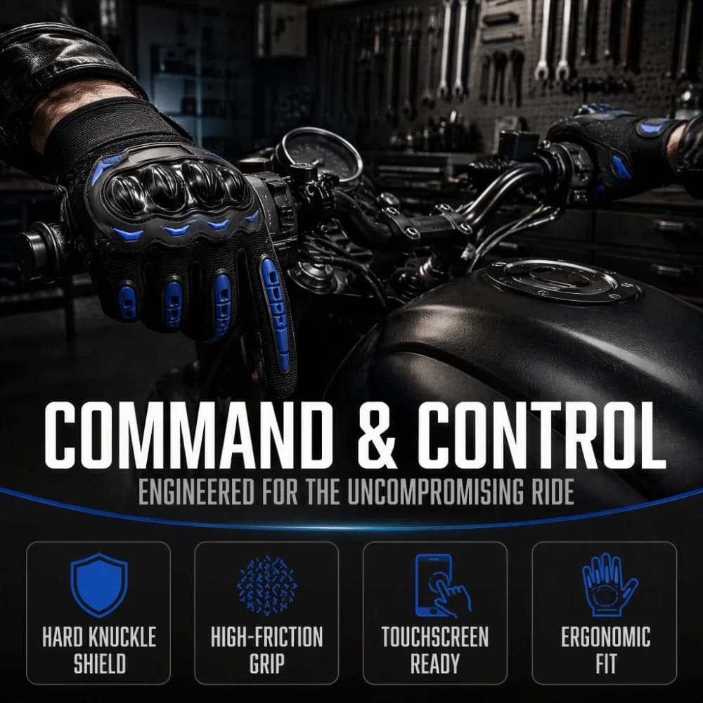 Wear-Resistant Motorcycle Riding Gloves Touchscreen Friendly Anti-Slip Hard Knuckle Gloves High Quality Material
