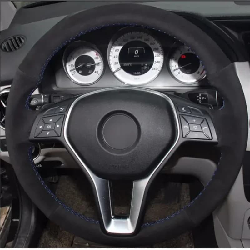 Coprivolante per auto in pelle scamosciata intrecciata per Mercedes Benz classe A 2013-2015 classe B 2011-2014 classe CLA B180 2012