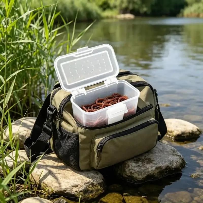 R6FE Fishing Live Baits Box Hanging Waist Live Baits Container Fishing Tackle Tool
