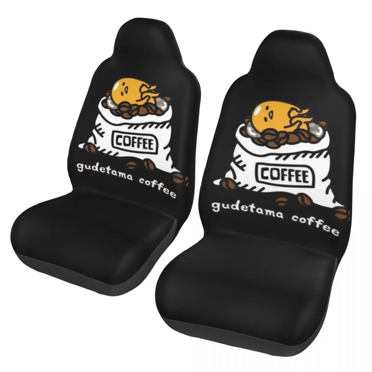 Gudetama Coffee Coprisedile universale per auto Four Seasons AUTOYOUTH Lazy Egg Anteriore Posteriore floccaggio Cuscino in tessuto Caccia