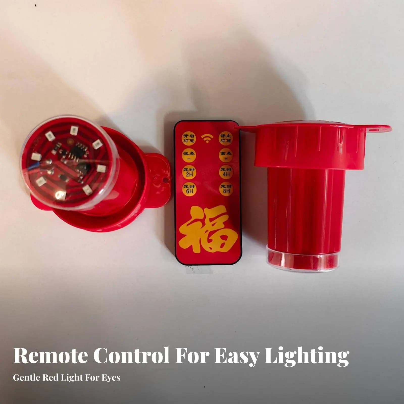 LED Lantern with Remote Control, Red Light, Power Supply Current or Battery, Decorative Accessories
