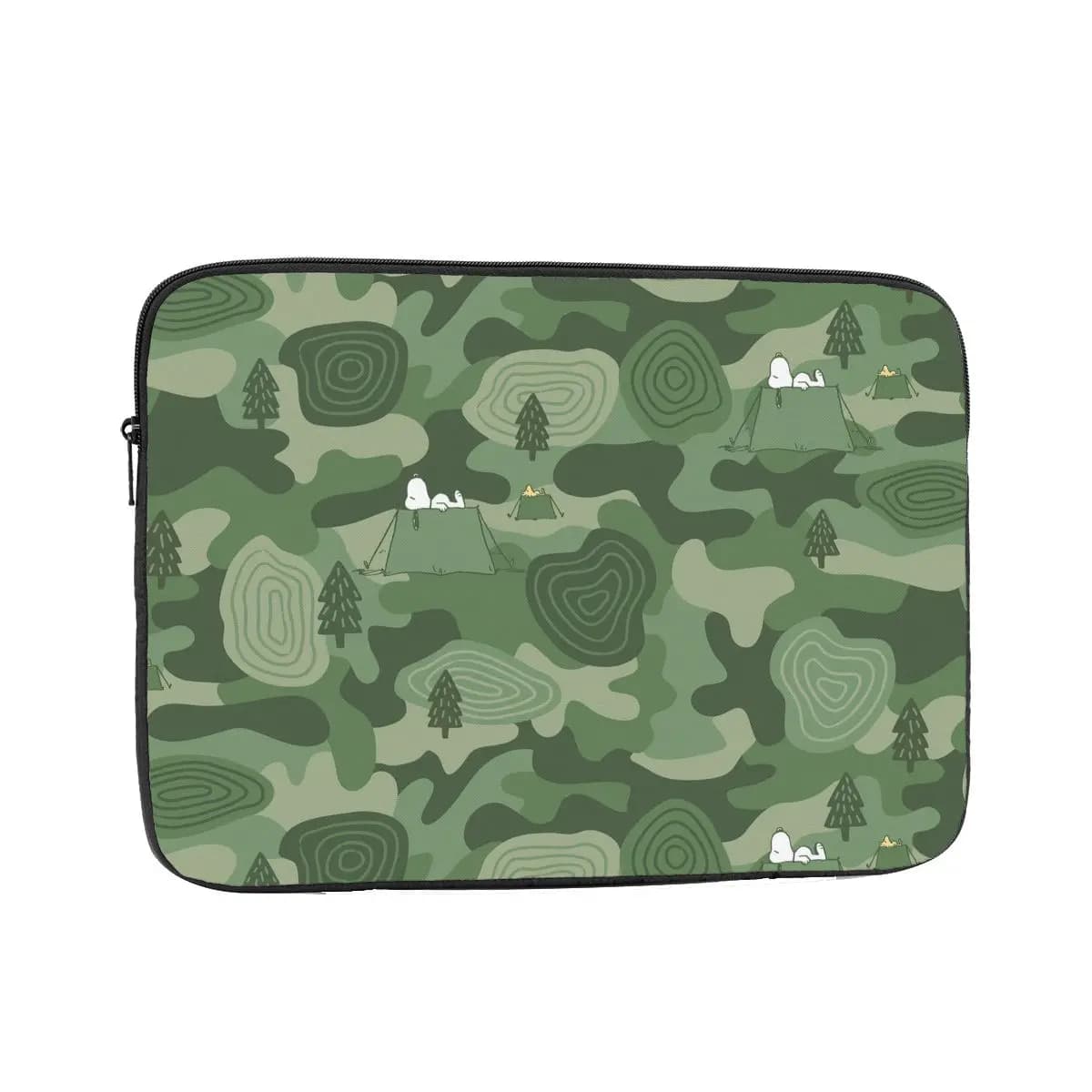 Custodia Antiurto per Laptop 12" 13" 15" 17" Snoopys Woodstock Camouflage Camp, Borsa Protettiva per Notebook