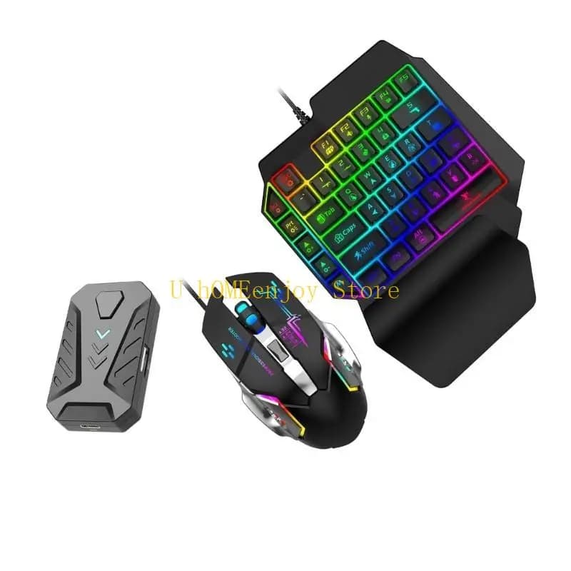 B0KF Gaming Keyboard and Mouse Converter,Keyboard and Mouse Adapter,with Vibration Effect for Cellphone Mobile Game