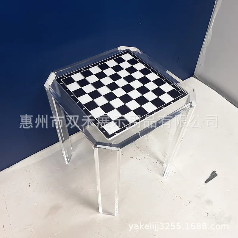 Acrylic Clear Backgammon Table, Crystal Transparent Chess Table, High-End Design, Luxury Go Table for Home Use