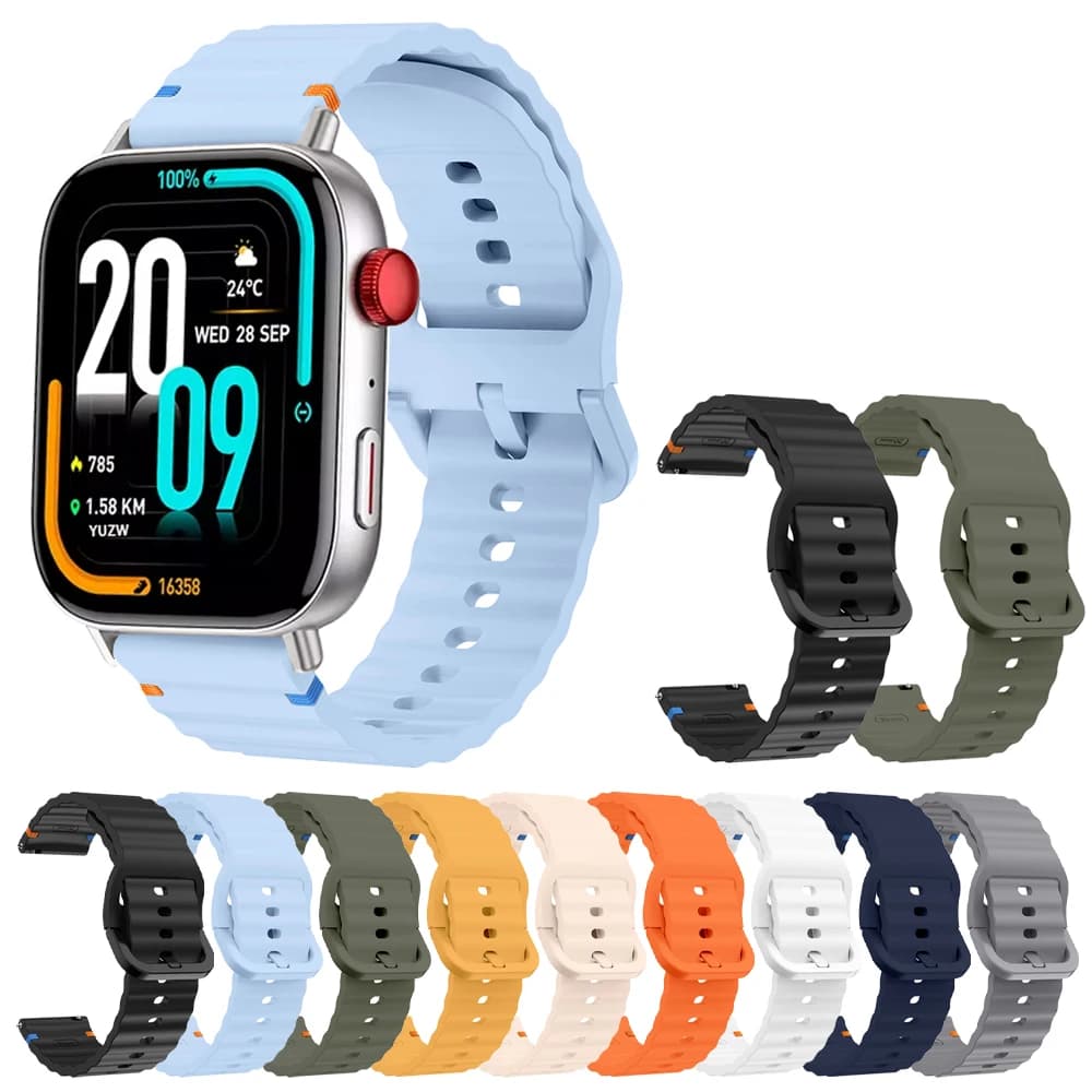 Cinturino per orologio intelligente per COLMI P81/P71/P76/P73/P68/P60 20mm 22mm Bracciale in silicone per COLMI C81/C8 Max/V68/V70/V73 Sport Wave Strap