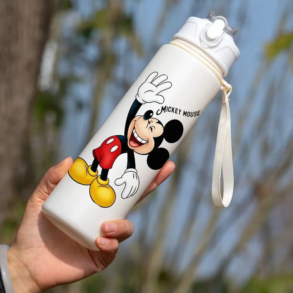 Tazza d'acqua Fashion Mickey Mouse per coppie, 750 ml, con cannuccia, senza BPA, a forma di cartone animato, per casa, sport, campeggio, viaggi, idea regalo