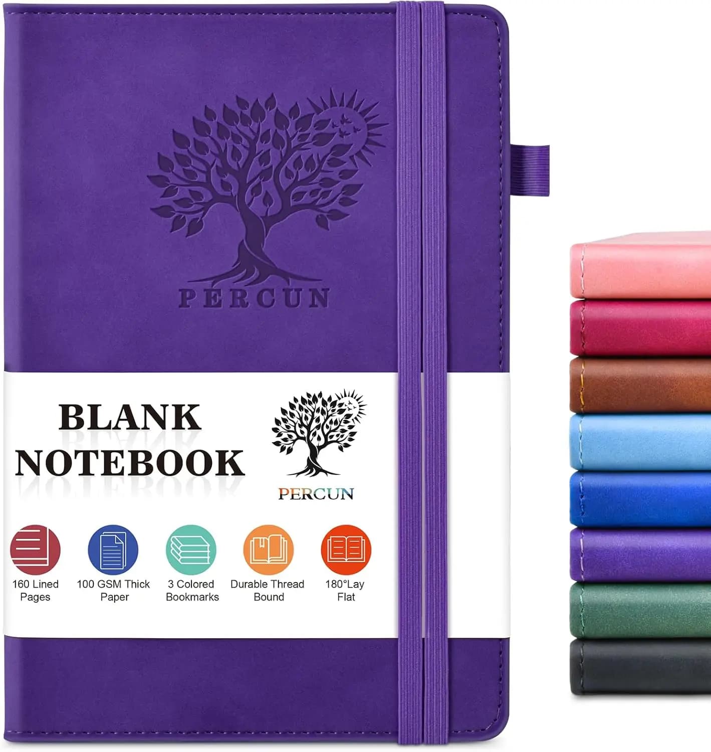 Blank Journal Notebook for Men & Women, 160 Pages Leather Journal for Writing Drawing Sketching, 5.9" x 8.5" Hardcover