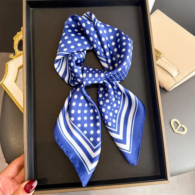 2026 New Arrival Lady Hair Dot Scarf Female Silk Square Scarves Head Wraps for Women Bandana Fashion Shawls Neckerchief Summer