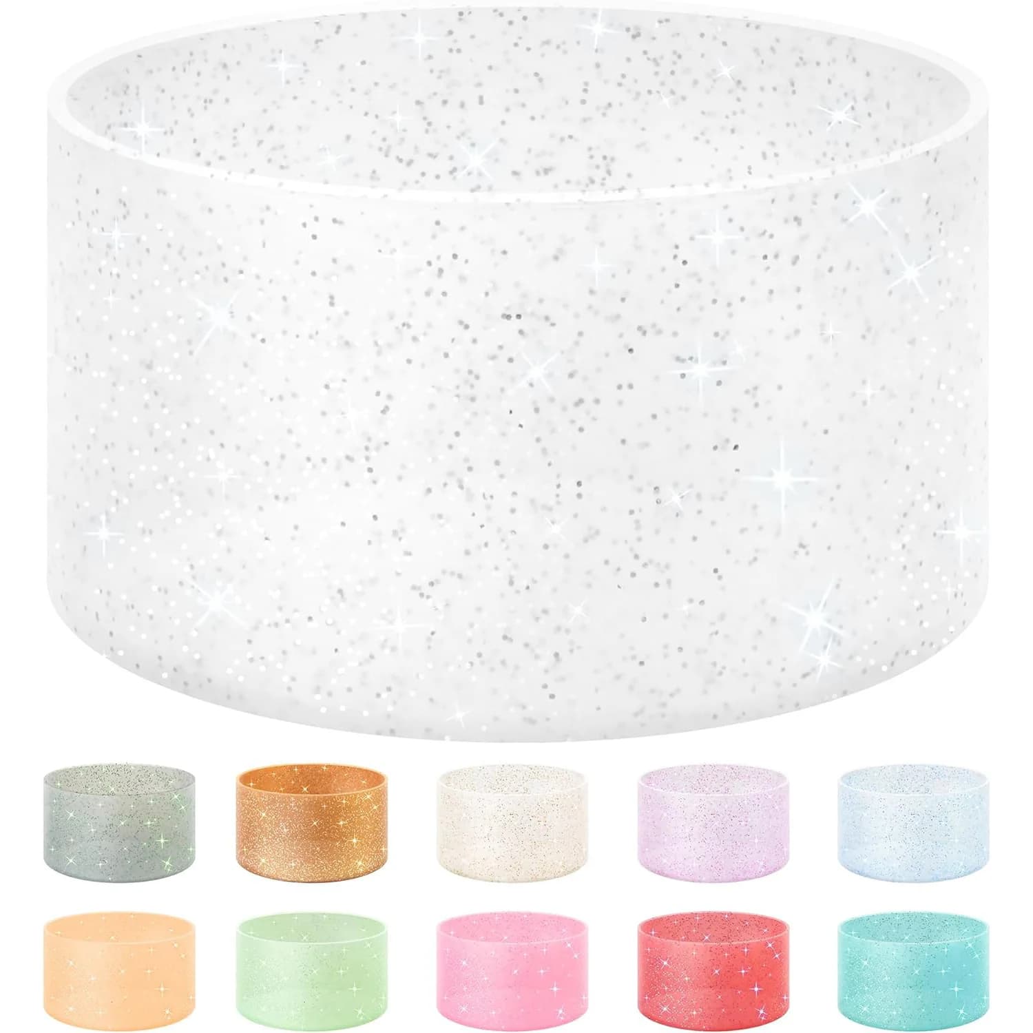 scintillante custodia protettiva in silicone da 75 mm per bottiglia sottovuoto compatibile per Stanley 40 once antiscivolo resistente ai graffi
