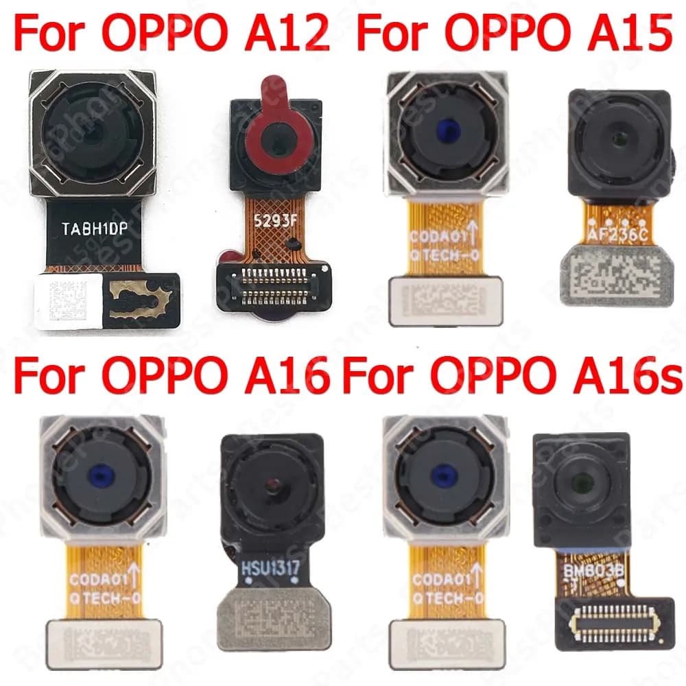 Parte anteriore posteriore grande fotocamera per OPPO A12 A15 A16 A16s Selfie vista posteriore modulo telecamera posteriore flessibile pezzi di ricambio