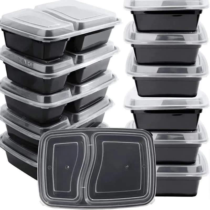 10 set disposable food boxes with covers microwave boxes for kitchen refrigerator stackable