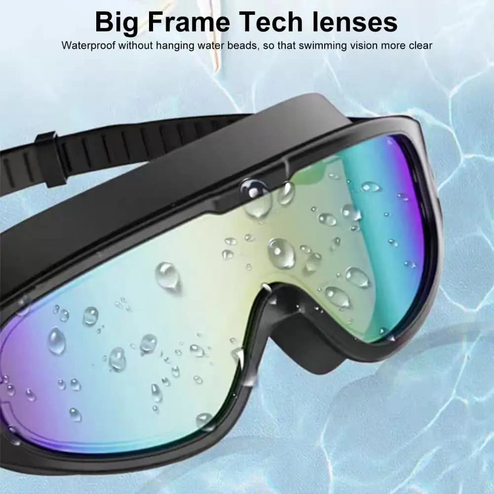 180-degree Vision Goggles Swimming Goggles with Anti-fog Coating Uv Protection Wide View Swim Glasses No-leak Silicone for Men