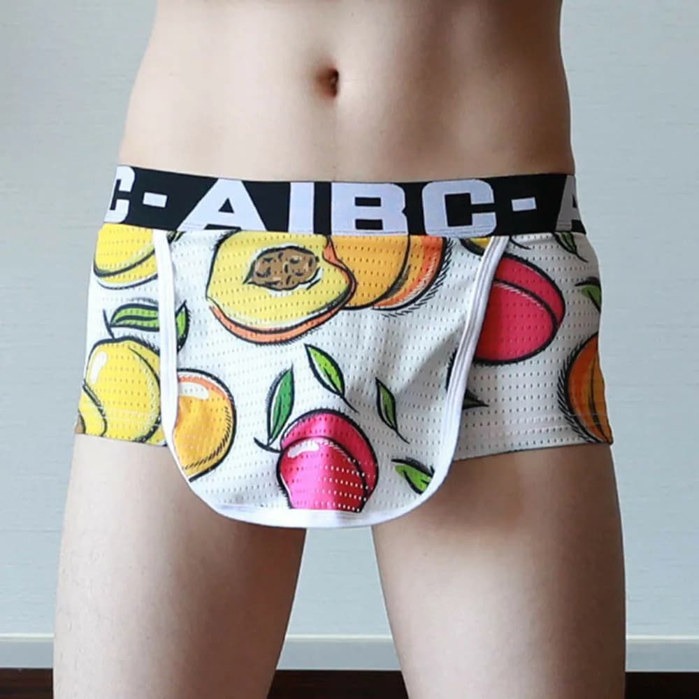 Intimo uomo con apertura sul cavallo coperchio Boxer anteriore pantaloncini da uomo freccia mutande slip lisci in seta mutande pantaloncini da bagno da uomo 2022