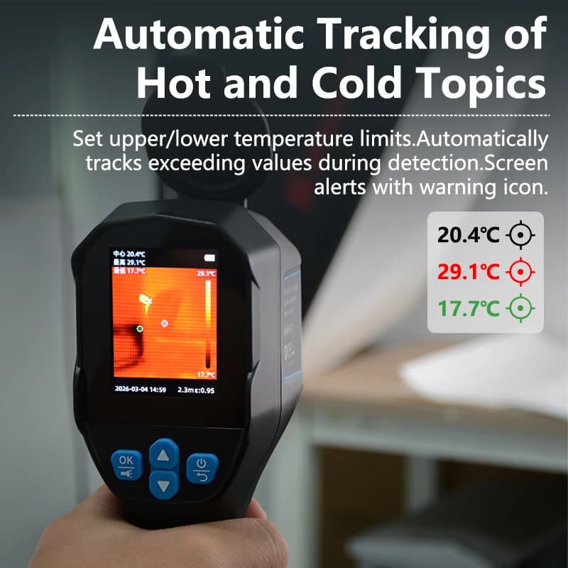 Mestek -20-550 ℃ Telecamera Termica Ricaricabile, Termocamera a Infrarossi per Rilevamento Perdite d'Acqua, Riparazioni Elettriche, Auto e Riscaldamento a Pavimento