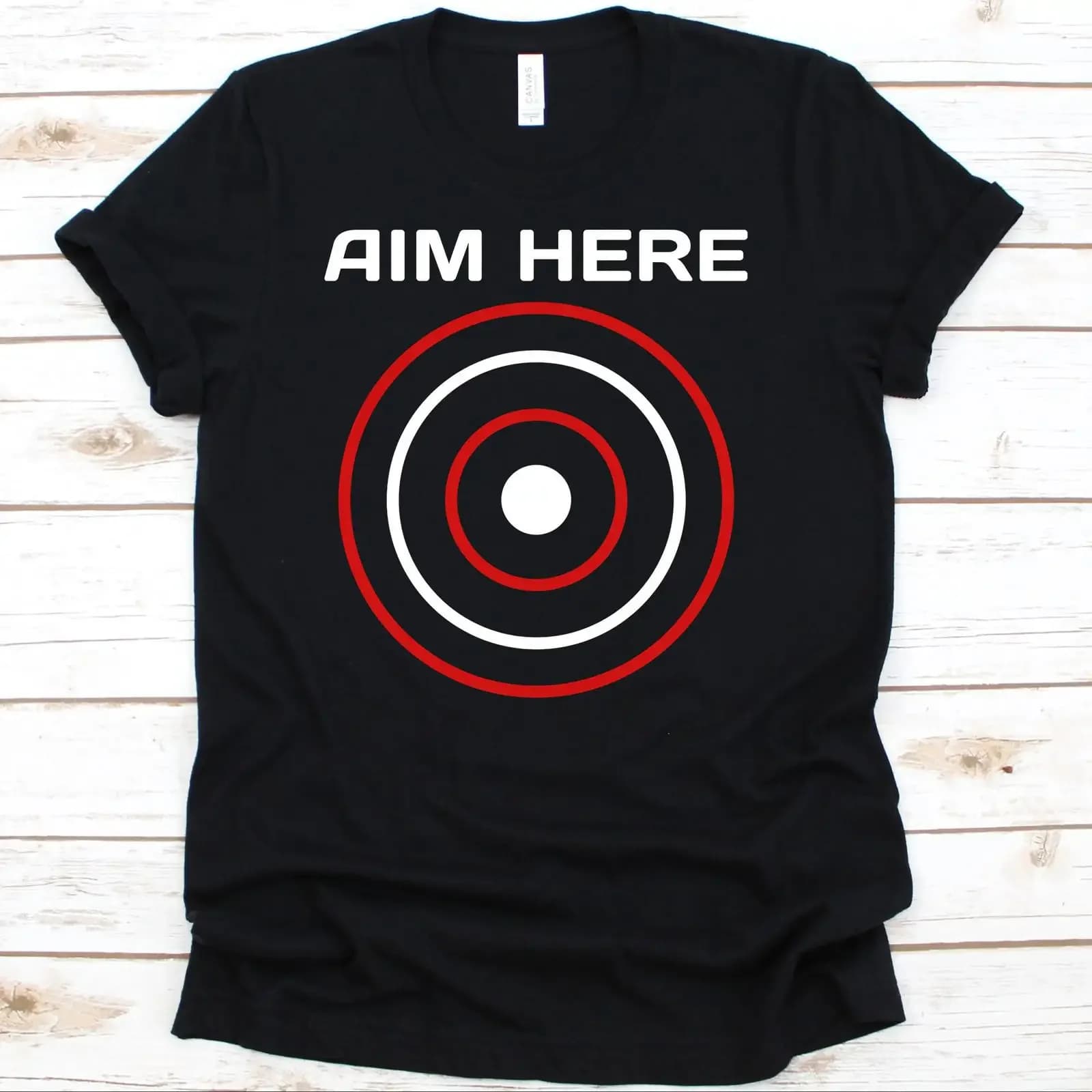 Aim Here T Shirt Darts Bullseye Target Archery Bow And Arrow Dart Players Shooting vintage Washed Stretched fashion Stylish