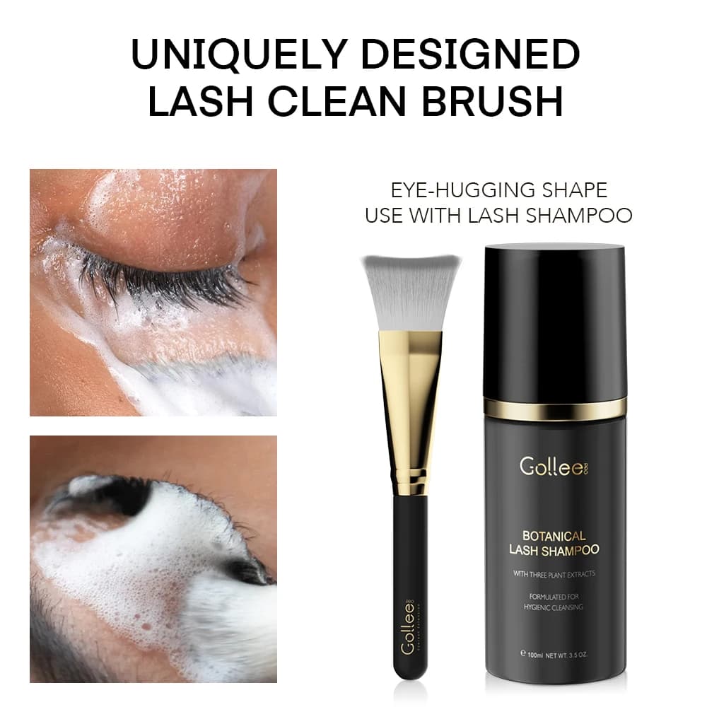 Gollee 100ml Foam for Eyelashes with Brushes, Bouquet Mousse for Flowers, Delicate Shampoo for Eyelash, for Extension Eyelashes and Professional Makeup