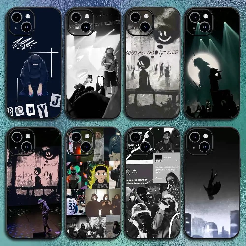 Custodia per telefono B-BENY JR per IPhone 17 12 13 14 15 16Pro Max Plus Classic soft shell nero