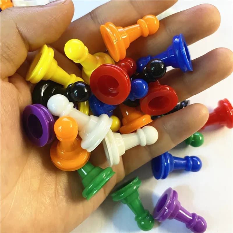 50 pezzi di plastica per scacchi con peone per giochi da tavolo, pacchetto di suplementi, componenti, pennarelli da tavolo, artigianato, dama in plastica cava