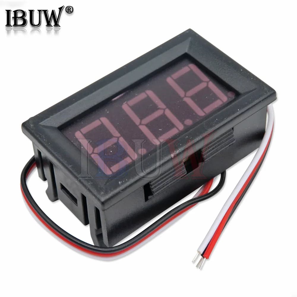 1PCS FAI DA TE Mini Voltmetro Tester Test di Tensione Digitale Batteria DC 0-30V 3 Fili Rosso Verde Blu per Auto Auto Display A LED Calibro