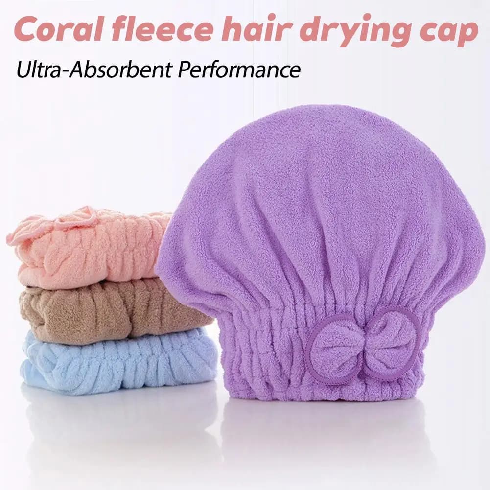 Asciugamano in Microfibra per Capelli con Fiocco, Turbante per Doccia, Ultra Assorbente per Capelli Ricci e Lunghi Bagnati