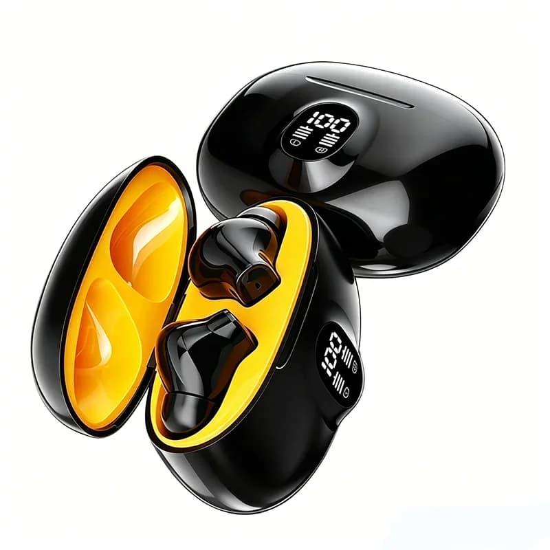 Original in-ear wireless music sports headphones, noise-canceling and waterproof, with LED digital display, HiFi stereo sound.