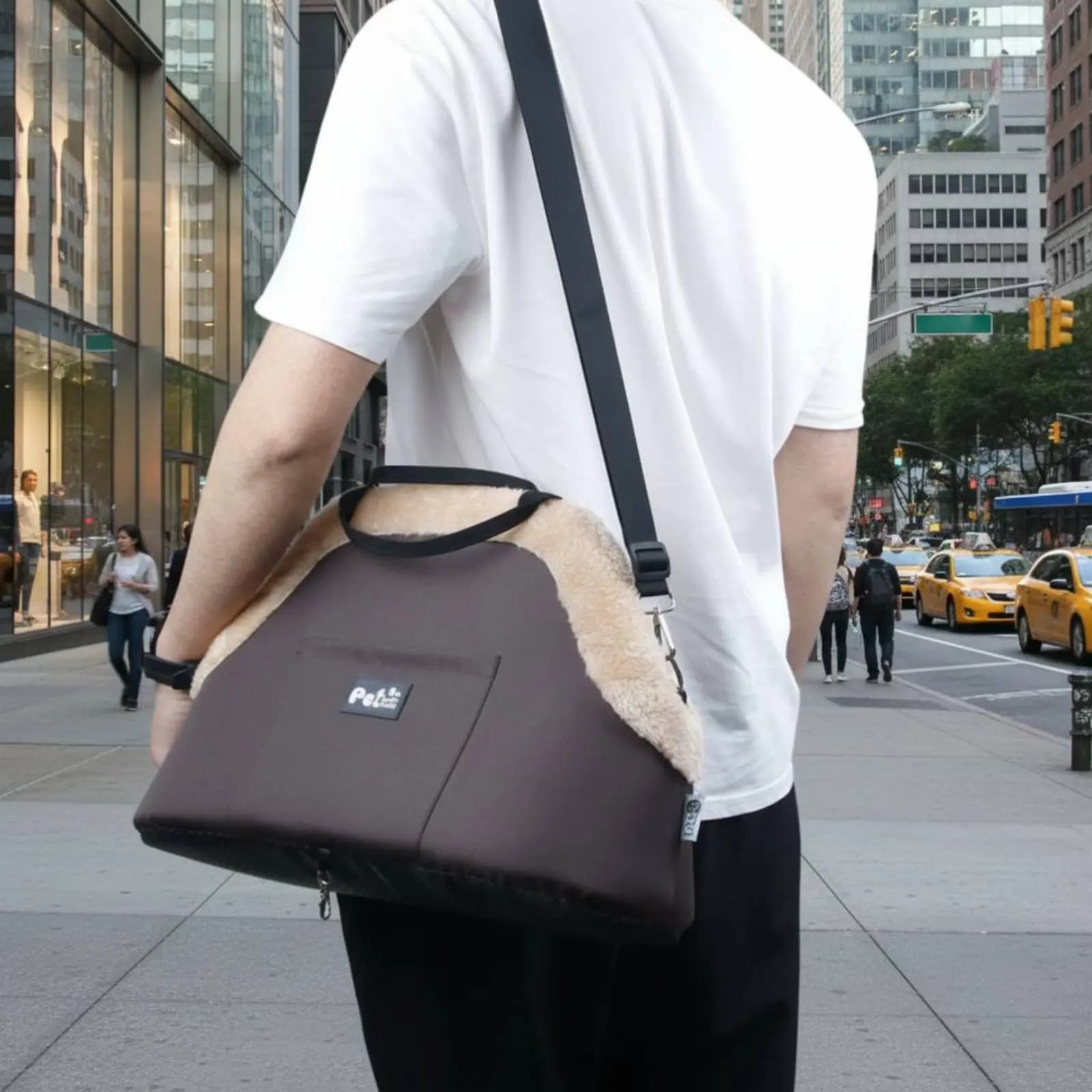 Borsa da Trasporto per Cani 3 in 1 con Design a Tracolla, Inclusa Cinghia e Tasche Portaoggetti