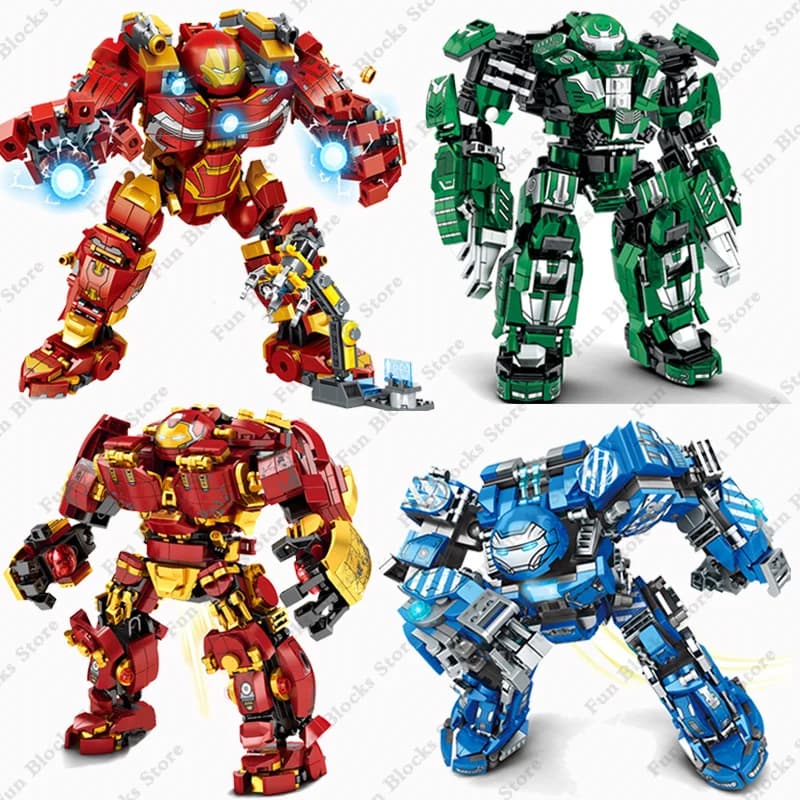 Marvel Modello Supereroi FERRO Hulkbuster Macchina da guerra Building Blocks Avenger Infinity Film classico MOC Bambini Ragazzi Giocattoli Regali fai da te