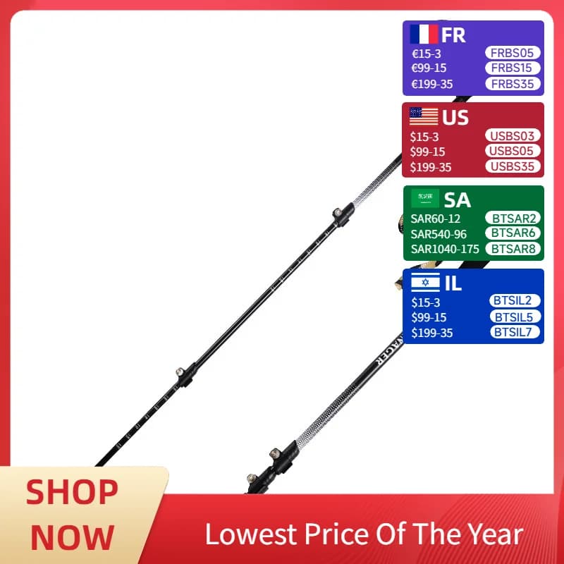 Wholesale Carbon Fiber Trekking Pole with EVA Handle Ultra-Light Telescopic Folding Cane Outdoor Activities Factory Dropshipping