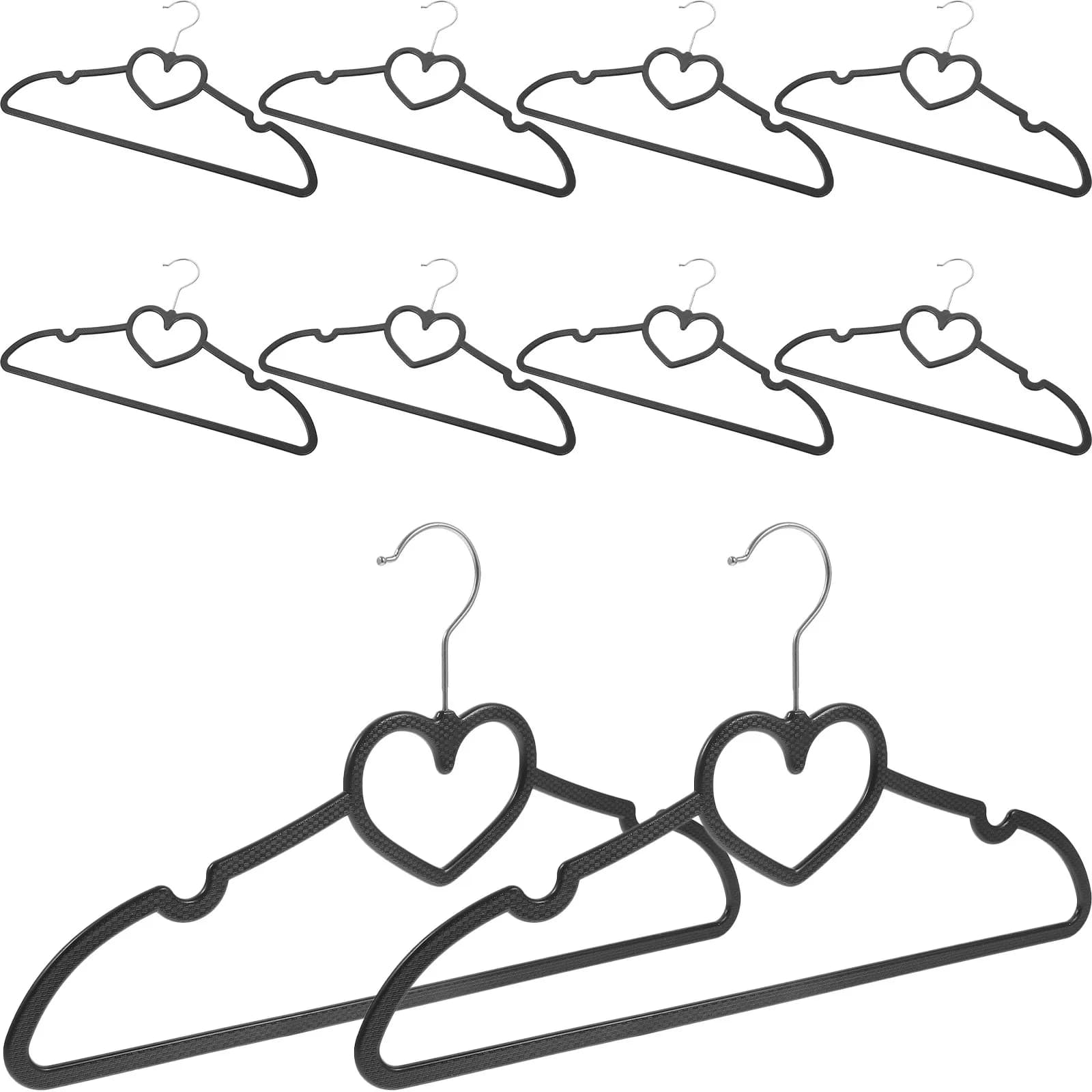 10 appendiabiti antiscivolo a forma di cuore, resistenti e salvaspazio, per organizzare maglioni, cappotti, camicie e giacche